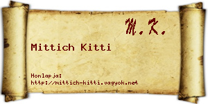Mittich Kitti névjegykártya